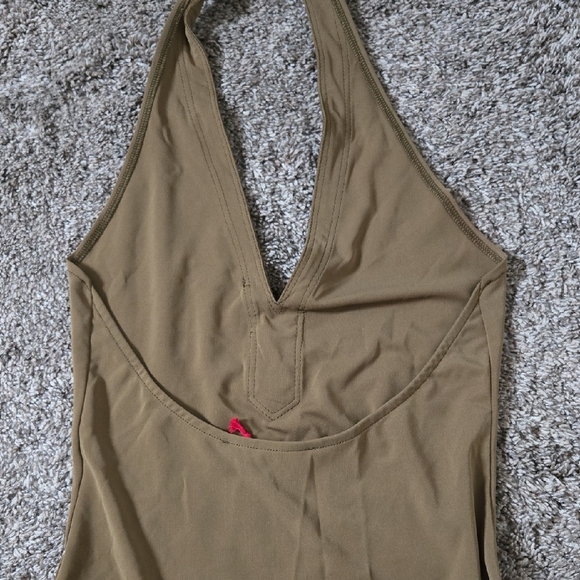 Zara Surplus Khaki Halter Neck Bodysuit New With Tags Size Medium - Picture 4 of 7